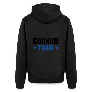 Cooking Team - Unisex Premium Organic Zip Hoodie - black - Back - Nico (187cm)