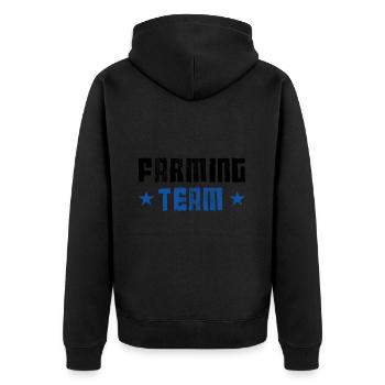 Farming Team - Unisex Premium Bio Zip Hoodie - Schwarz - Hinten - Nico (187cm)