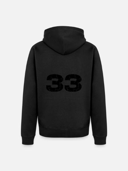 33 number jersey - Unisex Premium Organic Zip Hoodie - black
