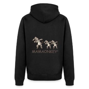 Schwanger werdene Mutter Zwillinge Esel - Unisex Premium Bio Zip Hoodie - Schwarz - Hinten - Nico (187cm)