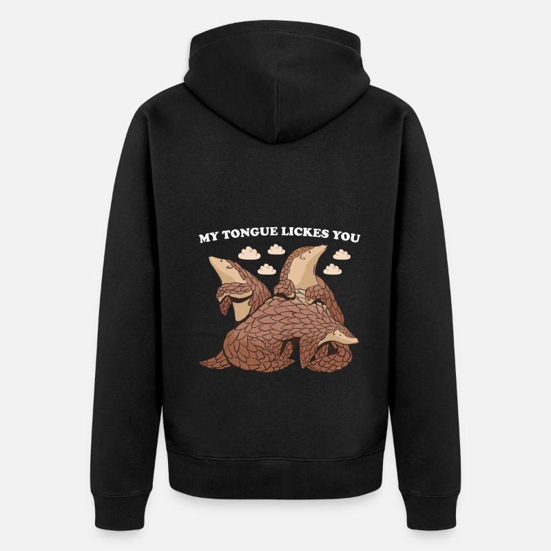 Ma langue te lèche Pangolin - Veste à capuche bio Premium Unisexe - noir