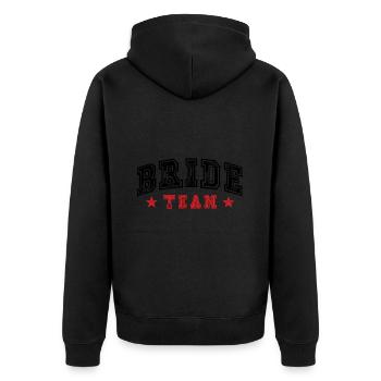 Bride Team - Unisex Premium Bio Zip Hoodie - Schwarz - Hinten - Nico (187cm)