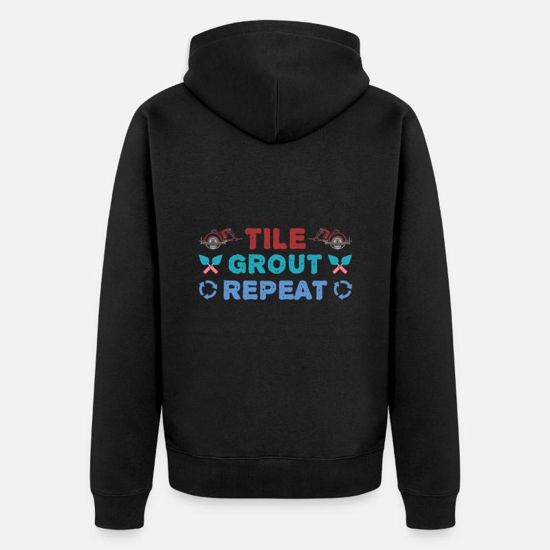 Beruf Bester Fliesenleger Geschenk-Idee - Unisex Premium Bio Zip Hoodie - Schwarz