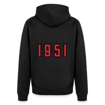 1951 year birthday - Unisex Premium Organic Zip Hoodie - black - Back - Nico (187cm)