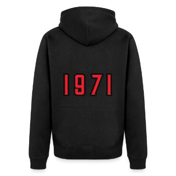 1971 year birthday - Unisex Premium Organic Zip Hoodie - black - Back - Nico (187cm)