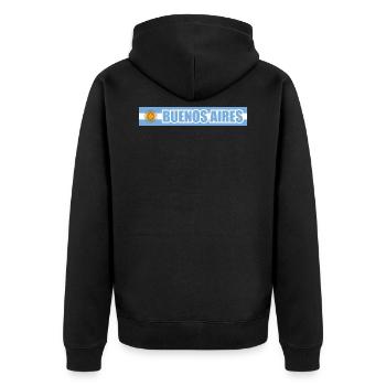 Argentinien - Unisex Premium Bio Zip Hoodie - Schwarz - Hinten - Nico (187cm)