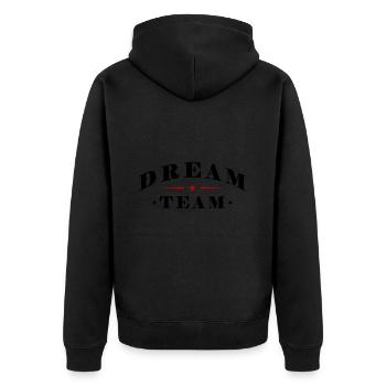 Dream Team - Unisex Premium Organic Zip Hoodie - black - Back - Nico (187cm)