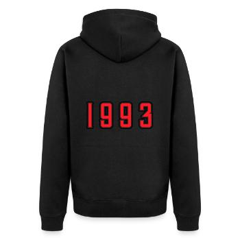 1993 Jahr Geburtstag - Unisex Premium Bio Zip Hoodie - Schwarz - Hinten - Nico (187cm)
