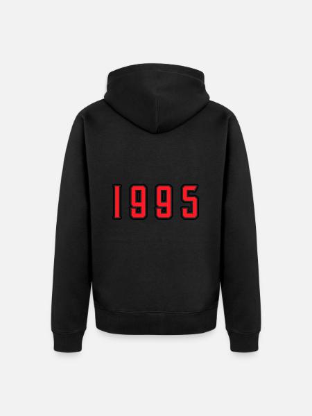 1995 year birthday - Unisex Premium Organic Zip Hoodie - black