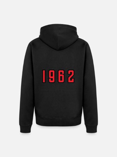 1962 year birthday - Unisex Premium Organic Zip Hoodie - black