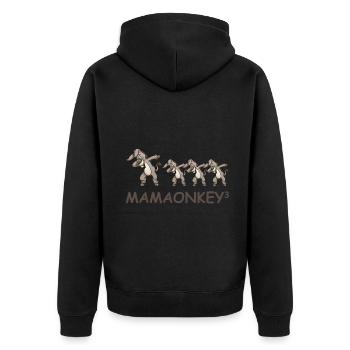 Schwanger werdene Mutter Drillinge Esel - Unisex Premium Bio Zip Hoodie - Schwarz - Hinten - Nico (187cm)