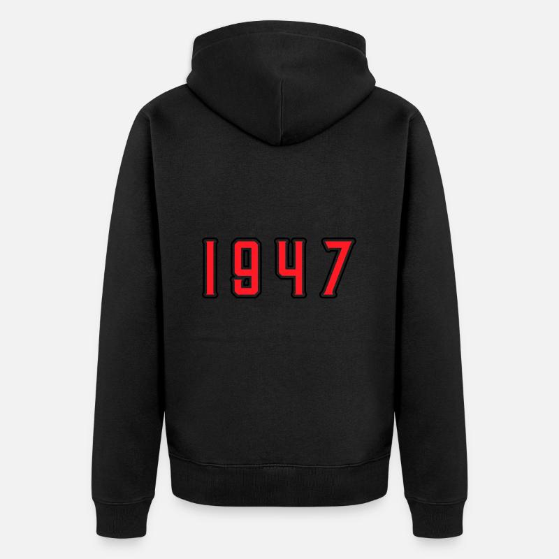 1947 anniversaire - Veste à capuche bio Premium Unisexe - noir