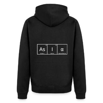 Asia Name Vorname Chemie Periodensystem Elemente - Unisex Premium Bio Zip Hoodie - Schwarz - Hinten - Nico (187cm)