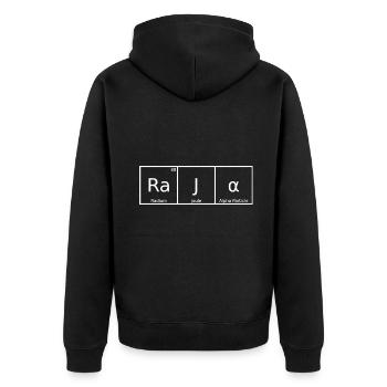Raja Nom Prénom Chimie Tableau périodique Éléments - Veste à capuche bio Premium Unisexe - noir - Dos - Nico (187cm)