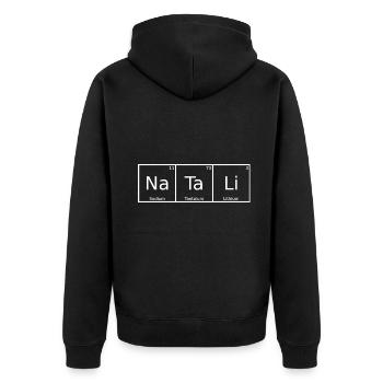 Natali Name Vorname Chemie Periodensystem Elemente - Unisex Premium Bio Zip Hoodie - Schwarz - Hinten - Nico (187cm)