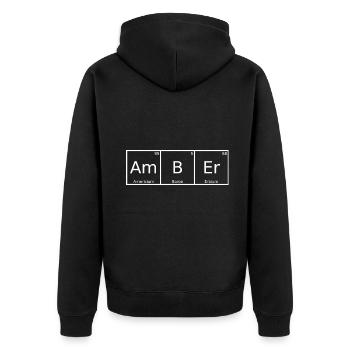 Ambre Nom Prénom Chimie Tableau périodique Éléments - Veste à capuche bio Premium Unisexe - noir - Dos - Nico (187cm)
