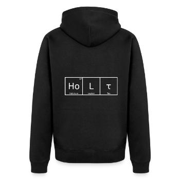 Holt Name Vorname Chemie Periodensystem Elemente - Unisex Premium Bio Zip Hoodie - Schwarz - Hinten - Nico (187cm)