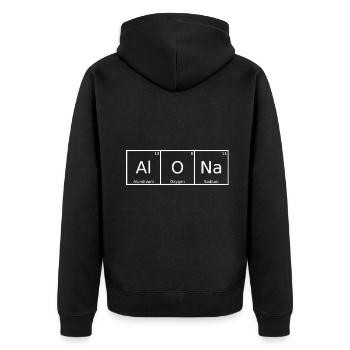 Alona Name Vorname Chemie Periodensystem Elemente - Unisex Premium Bio Zip Hoodie - Schwarz - Hinten - Nico (187cm)