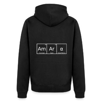 Amara Name First Name Chemistry Periodic Table Elements - Unisex Premium Organic Zip Hoodie - black - Back - Nico (187cm)