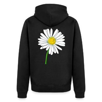 Daisy flower - Unisex Premium Organic Zip Hoodie - black - Back - Nico (187cm)