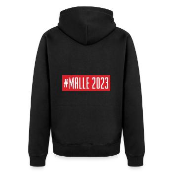 Malle 2023 - Unisex Premium Organic Zip Hoodie - black - Back - Nico (187cm)
