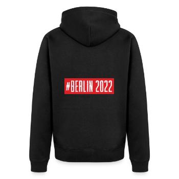 Berlin 2022 - Veste à capuche bio Premium Unisexe - noir - Dos - Nico (187cm)