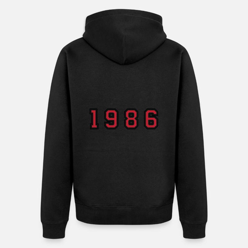 Numéro de l’année 1986 - Veste à capuche bio Premium Unisexe - noir