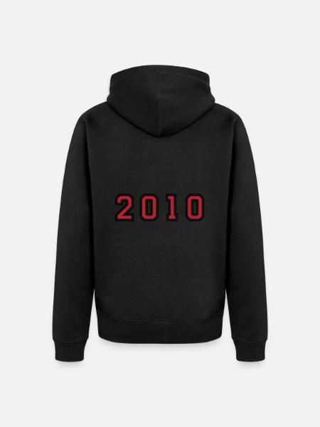 2010 year number - Unisex Premium Organic Zip Hoodie - black