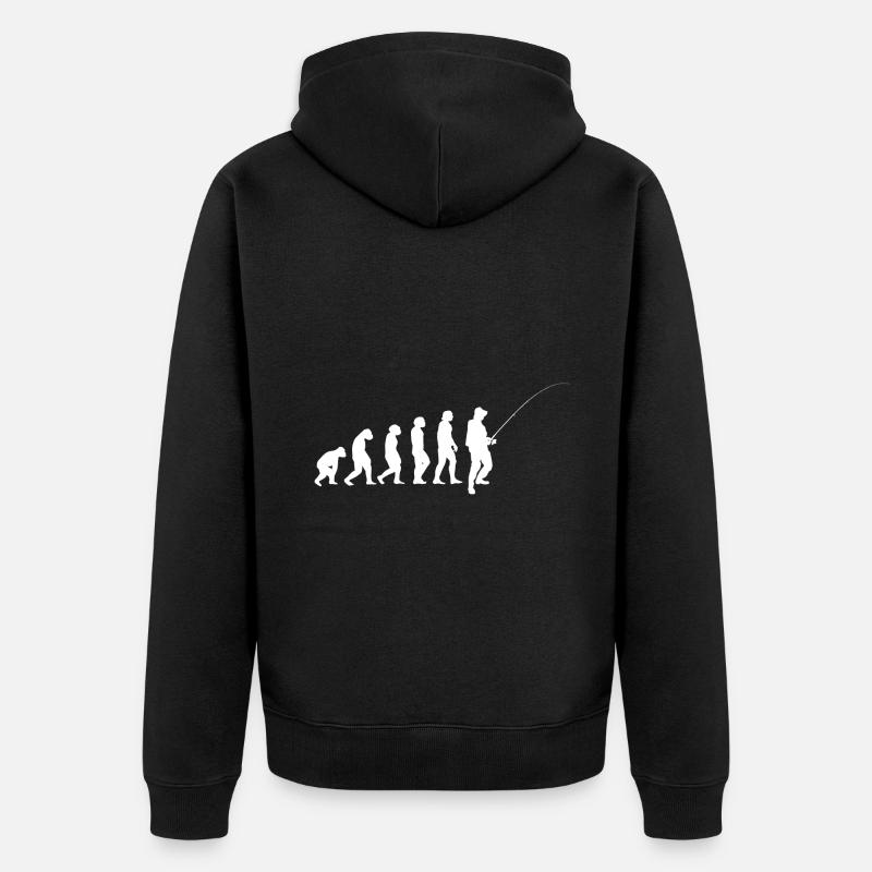 Evolution Angler - Unisex Premium Bio Zip Hoodie - Schwarz