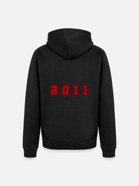 2011 Year Number - Unisex Premium Organic Zip Hoodie - black