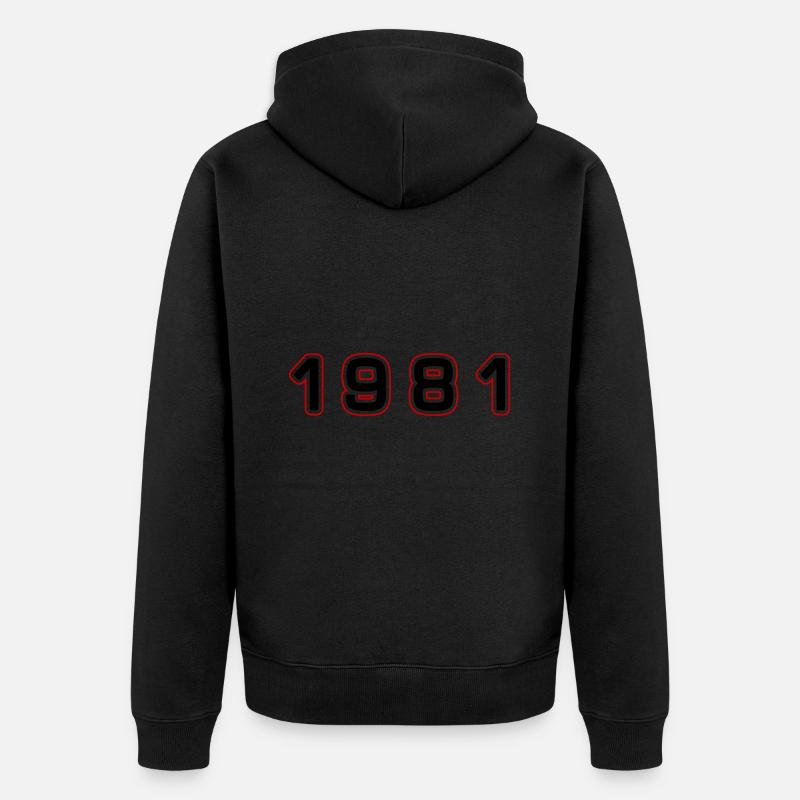 Numéro de l’année 1981 - Veste à capuche bio Premium Unisexe - noir