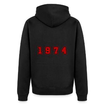 Numéro de l’année 1974 - Veste à capuche bio Premium Unisexe - noir - Dos - Nico (187cm)