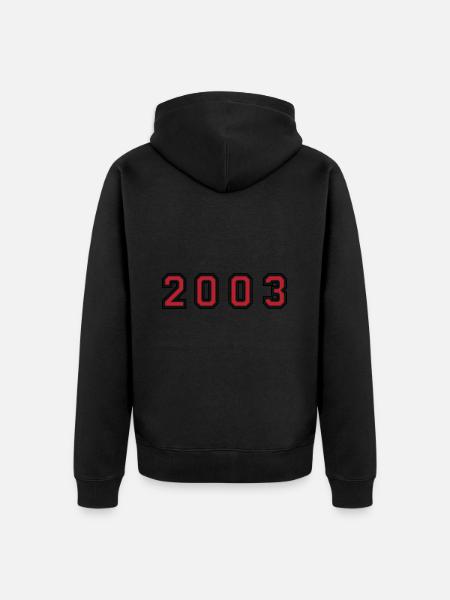2003 Year Number - Unisex Premium Organic Zip Hoodie - black