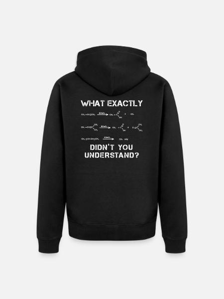 Chemist genius reaction equation - Unisex Premium Organic Zip Hoodie - black
