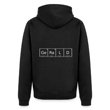 Gerald Name First Name Chemistry Periodic Table Elements - Unisex Premium Organic Zip Hoodie - black - Back - Nico (187cm)