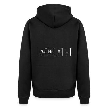 Raheel Name First Name Chemistry Periodic Table Elements - Unisex Premium Organic Zip Hoodie - black - Back - Nico (187cm)