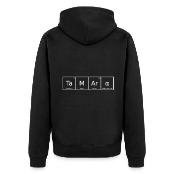 Tamara Name Vorname Chemie Periodensystem Elemente - Unisex Premium Bio Zip Hoodie - Schwarz - Hinten - Nico (187cm)