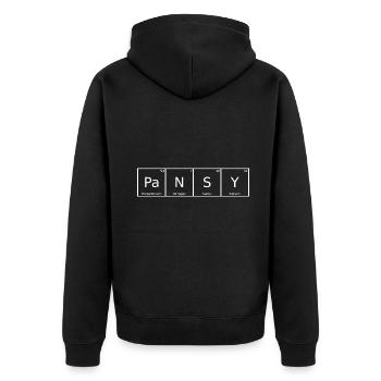 Pansy Name Vorname Chemie Periodensystem Elemente - Unisex Premium Bio Zip Hoodie - Schwarz - Hinten - Nico (187cm)