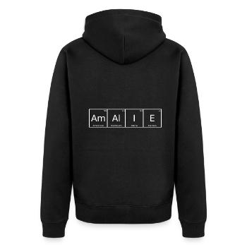 Amalie Nom Prénom Chimie Tableau périodique Éléments - Veste à capuche bio Premium Unisexe - noir - Dos - Nico (187cm)