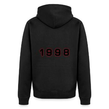 Numéro de l’année 1998 - Veste à capuche bio Premium Unisexe - noir - Dos - Nico (187cm)