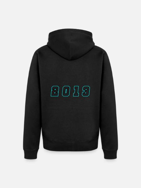 2013 Year Number - Unisex Premium Organic Zip Hoodie - black