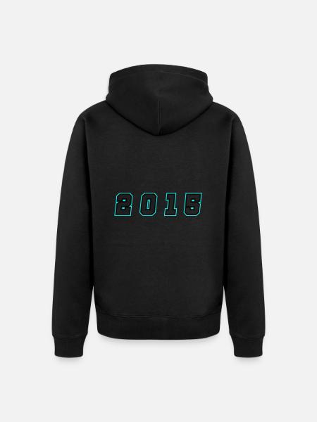 2015 Year Number - Unisex Premium Organic Zip Hoodie - black