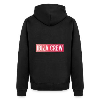 Ibiza Crew - Unisex Premium Bio Zip Hoodie - Schwarz - Hinten - Nico (187cm)