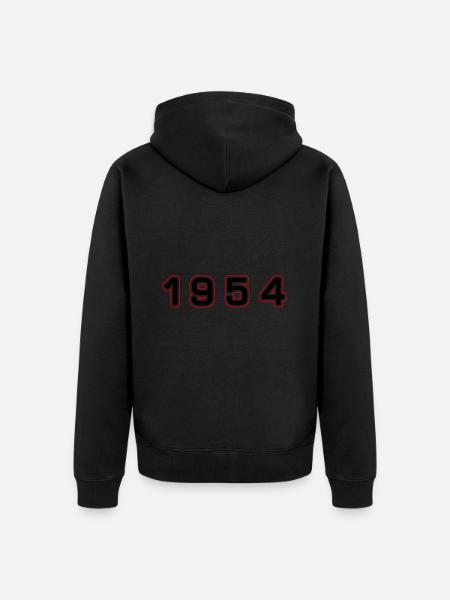 1954 Year Number - Unisex Premium Organic Zip Hoodie - black