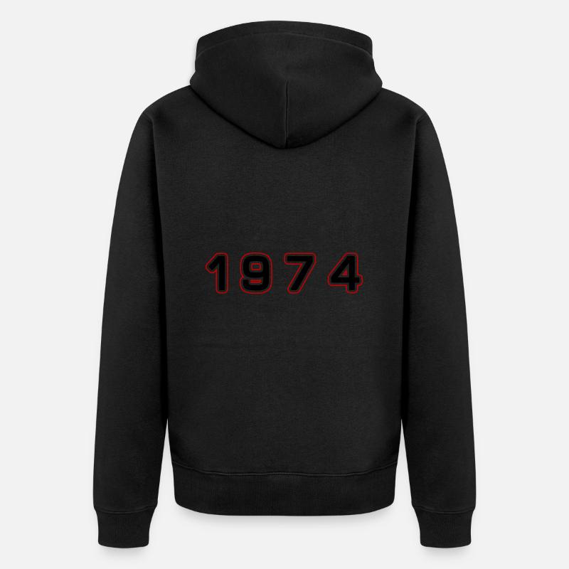 Numéro de l’année 1974 - Veste à capuche bio Premium Unisexe - noir