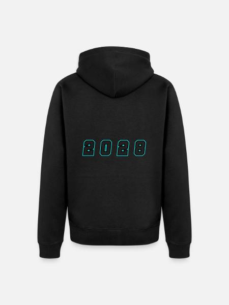 2028 year number - Unisex Premium Organic Zip Hoodie - black