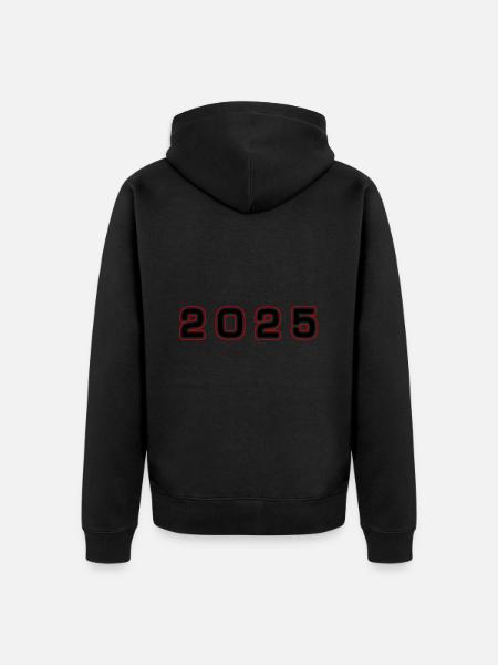 2025 year number - Unisex Premium Organic Zip Hoodie - black