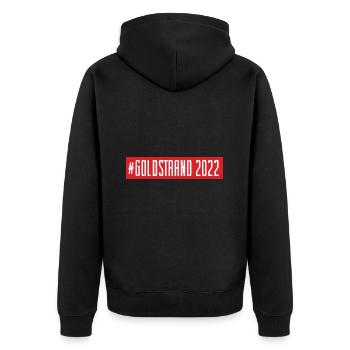 Golden Sands 2022 - Unisex Premium Organic Zip Hoodie - black - Back - Nico (187cm)