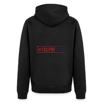 Croatia 2023 - Unisex Premium Bio Zip Hoodie - Schwarz - Hinten - Nico (187cm)