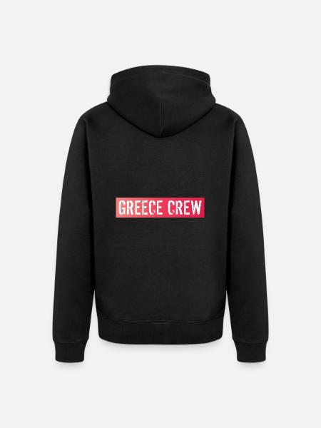 Greece Crew - Unisex Premium Organic Zip Hoodie - black